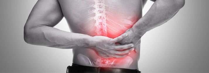 Back Pain in Red Visible Spine